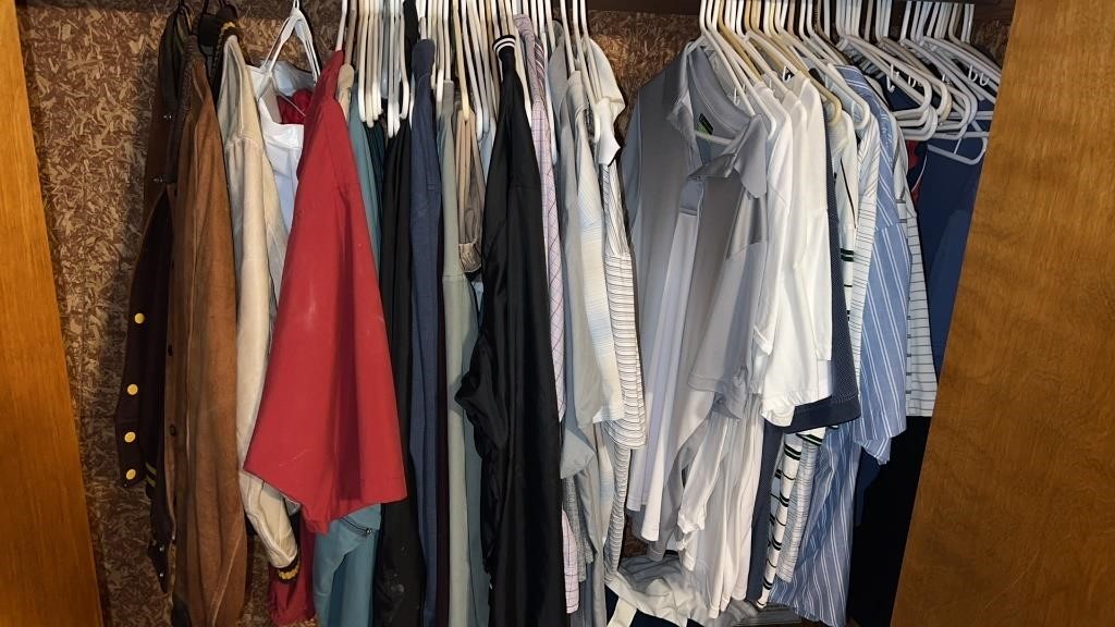 Men’s size  Large shirts, pants  and jackets