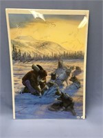 Charles Gause Iditarod poster from 1992 signed by