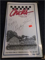 AUTOGRAPHED CHICK'S OYSTER BAR MENU