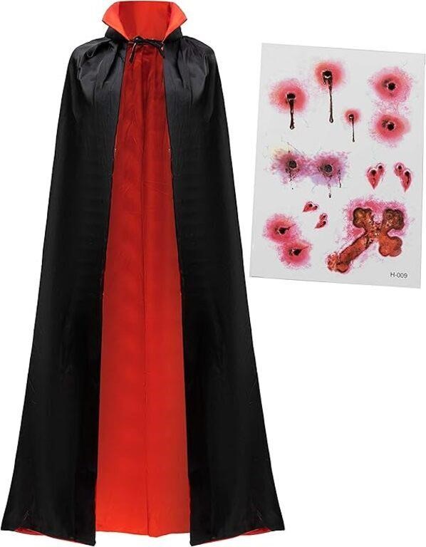 (140 cm/ 55in - red) Vampire Cape for Child