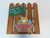 Wooden Picket Fence Welcome Sign