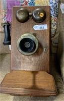 ANTIQUE KELLOGG TELEPHONE IN WOODEN CASE,