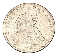 1848 Seated Liberty O half dollar