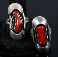 Virginia Piaso Sterling Silver & Coral Rings