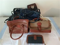 6 Ladies purses, 2 are Dooney and Bourke,