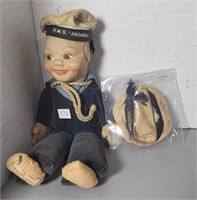 R.M.S.ANDANIA DOLL MADE BY NORAH WELLING SAILOR