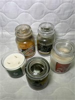 5 Jar Candles two are Yankee Used