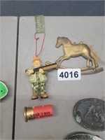 ROCKING HORSE AND HUNTER ORNAMENTS