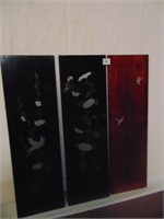 Three Oriental wall plaques with inlay 26" H x 8"w