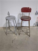 2 metal stools both 24" h