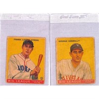 (2) Lower Grade 1933 Goudey Baseball Cards