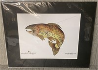 Matted Print of a Brown Trout