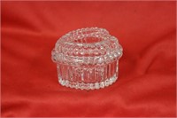 A Glass Heart Shape Trinket Box