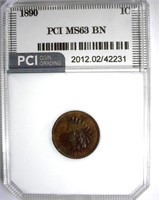 1890 Indian Cent PCI MS-63 BN LISTS FOR $125