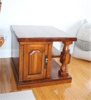 Pair of solid wood end tables with two