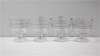 4pc (2 Patterns) Fruit Cup Glasses 4"