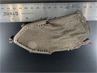 Hand made ladies mesh mail purse with chain 7"