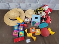 Kids blocks, hats, toys etc