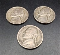 Silver War Time Nickles ('43,'44,'44)