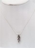 Sterling Silver 8 Diamond Pendant with Chain