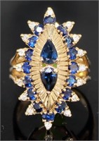 14kt Gold 2.60 ct Natural Sapphire & Diamond Ring