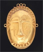 Exceptional Akan Gold Pendant Mask, XRF 18.25k 33g