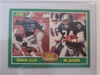 1989 SCORE COMBOS MARCUS ALLEN,BO JACKSON