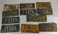 Grouping of 11 1950's Colorado plates