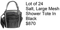 New Lot Of 24 Salt, Large Mesh Shower Tote In Blac