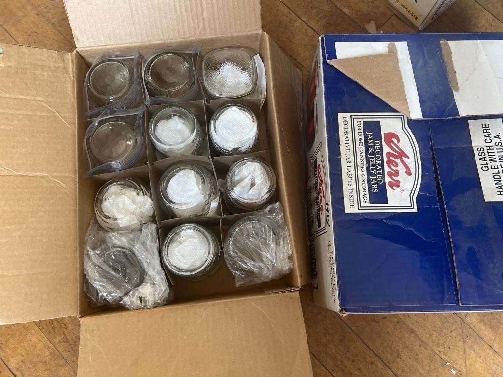 2 BOXES OF JELLY JARS