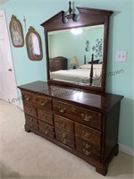 Dresser and beveled mirror approximate