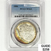 1886 Morgan Silver Dollar PCGS MS64