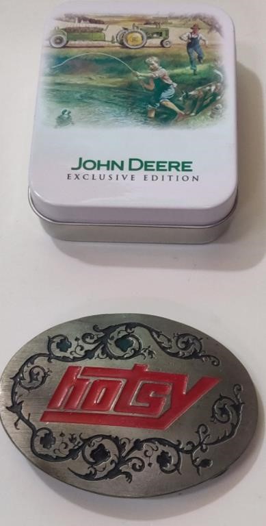 John Deere Pocket Watch & Hotsy Belt Buckle