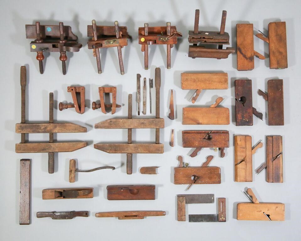 Lot of Early Tools Planes & Clamps