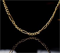 Antique 9ct yellow figaro chain necklace