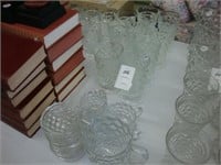 Lot of Fostoria drink ware along with other.