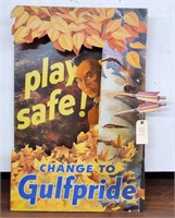 "Gulfpride" Freestanding Cardboard Indian Sign