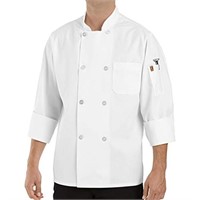 Size Medium Red Kap Men's Eight Pearl Button Chef