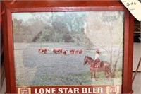 Vintage LoneStar Beer Advertising light up glass