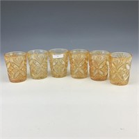 Vintage Marigold Diamond Point Tumbler Lot