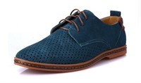 MERKMAK Men's Genuine Suede Leather Flat Shoes,