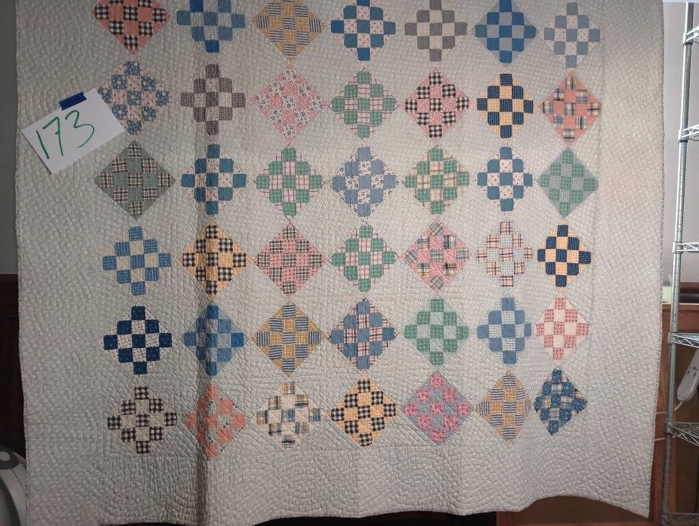 VTG SMALL BLOCK PIECED QUILT