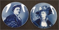 Two Villeroy & Boch painted portrait plaques
