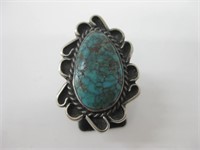 Vtg NA Sterling Silver & Turquoise Ring