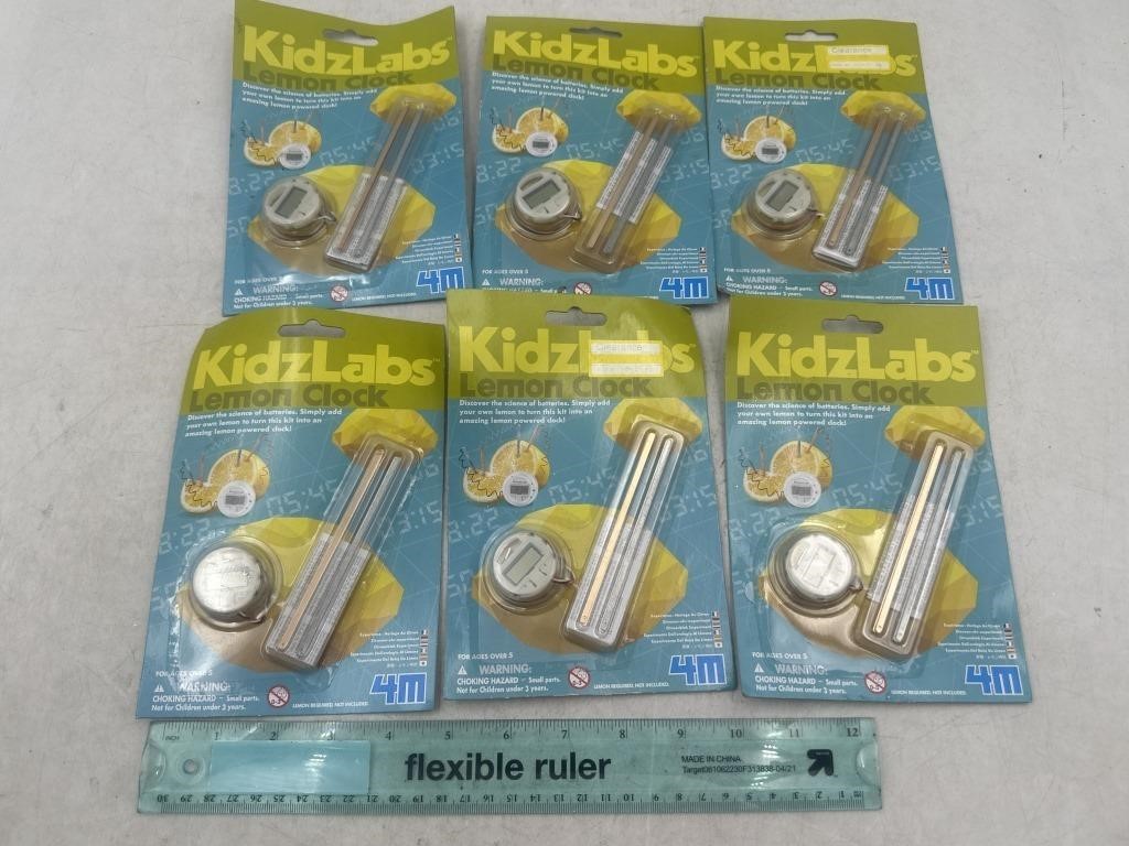 NEW Lot of 6-KidzLabs Lemon Clock