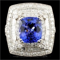 18K Gold 3.44ct Tanzanite & 1.58ctw Diamond Ring