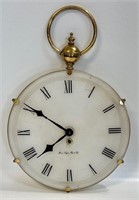 UNIQUE KEY WOUND HENRI LAGIN FROSTED GLASS CLOCK