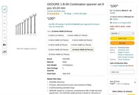 B6145  GEDORE Combination Spanner Set 10-24mm 8