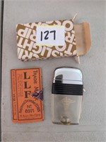 Scripto lighter w box w vintage cigarette roller