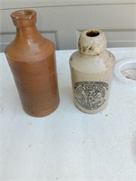 2 vintage crock beer bottles Jacksonville ginger